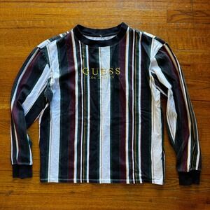 Vintage 90's‎ Guess Los Angeles Striped Long Sleeve Crew Neck T Shirt Men Small